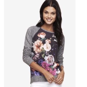 Express Floral Knit Sweatshirt